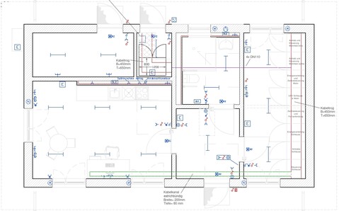 Plan Betriebsgebäude Staustufe Steinhavel